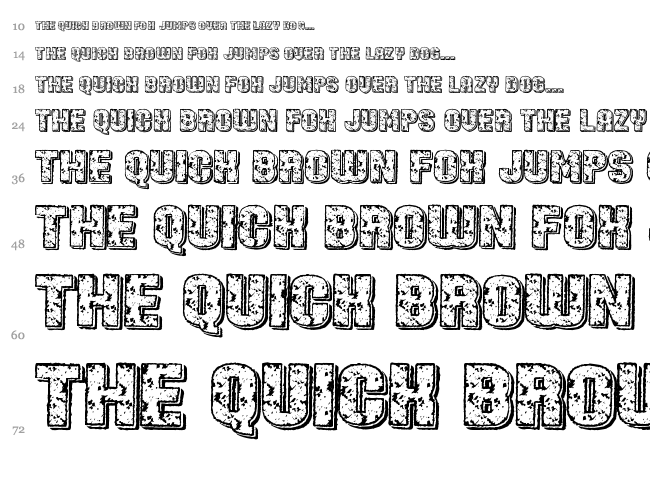 Led Specimen font waterfall